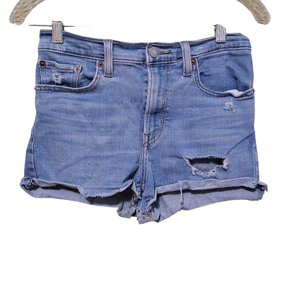 Levi Strauss High Rise Stretch Jean Shorts Size 27